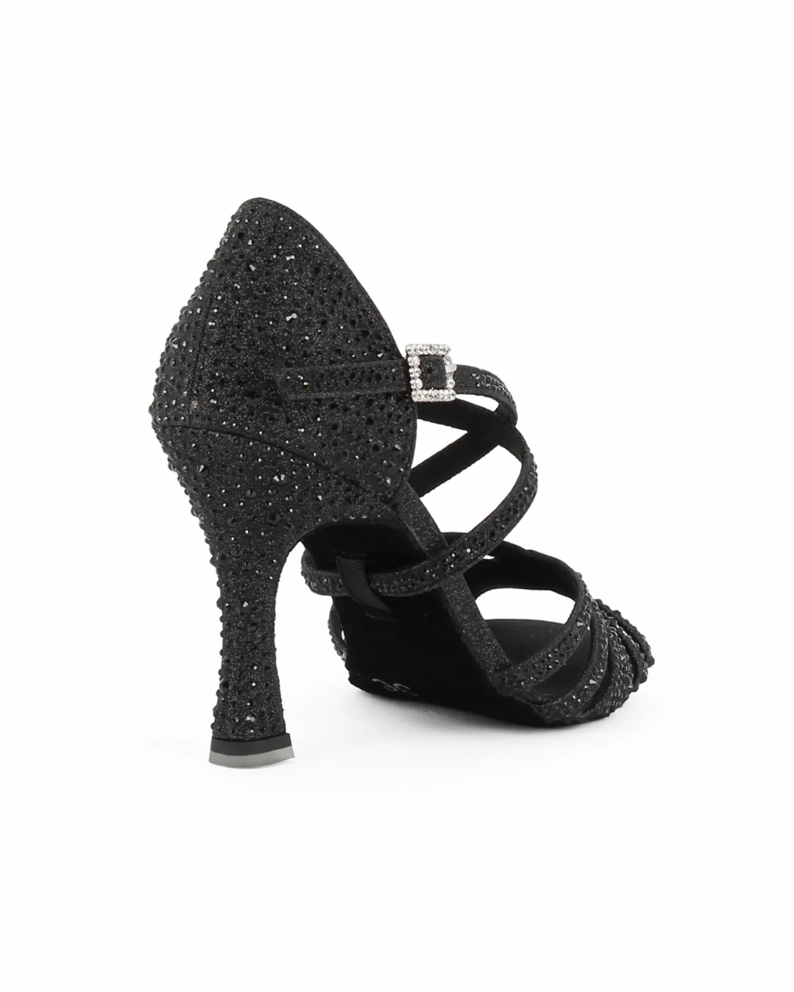 GLOBODANCE - Scarpa da ballo nera glitterata con sottopiede in memory foam, tacco 8,5CM