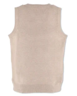 GMV - GILET SMANICATO BEIGE CON SCOLLO A V IN MAGLIA