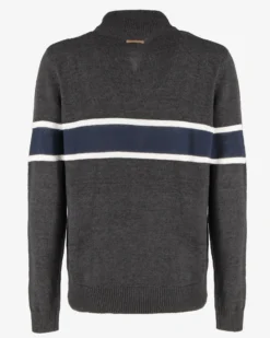 GMV - MAGLIONE MEZZA ZIP ANTRACITE E BLU NOTTE DA UOMO