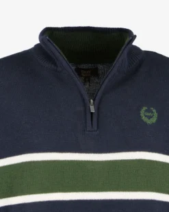 GMV - MAGLIONE MEZZA ZIP BLU NOTTE E VERDE MILITARE DA UOMO