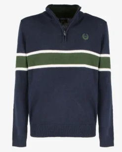 GMV - MAGLIONE MEZZA ZIP BLU NOTTE E VERDE MILITARE DA UOMO