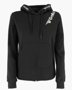 GOLA - FELPA CON CAPPUCCIO FULL ZIP NERA DA DONNA