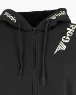 GOLA - FELPA CON CAPPUCCIO FULL ZIP NERA DA DONNA