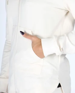 GOLA - FELPA CON CAPPUCCIO FULL ZIP CREMA DA DONNA