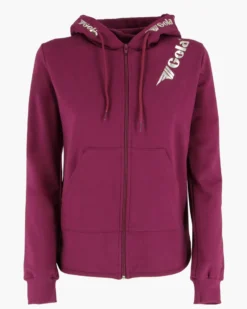 GOLA - FELPA CON CAPPUCCIO FULL ZIP PRUGNA DA DONNA