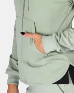 GOLA - FELPA CON CAPPUCCIO FULL ZIP VERDE CHIARO DA DONNA