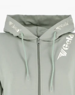 GOLA - FELPA CON CAPPUCCIO FULL ZIP VERDE CHIARO DA DONNA