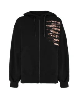 GOLA - FELPA NERA FULL ZIP CON CAPPUCCIO DA DONNA