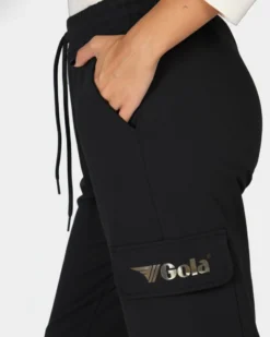 GOLA -PANTALONE NERO DA DONNA CON TASCONI E POLSINO