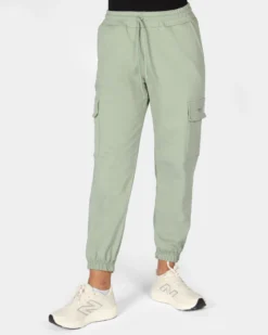GOLA -PANTALONE VERDE CHIARO DA DONNA CON TASCONI E POLSINO