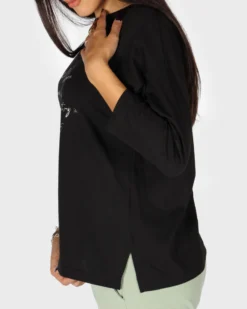 GOLA - TSHIRT NERA MANICA A 3/4 CON SCRITTE