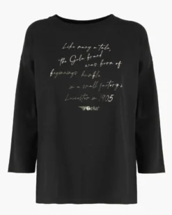 GOLA - TSHIRT NERA MANICA A 3/4 CON SCRITTE