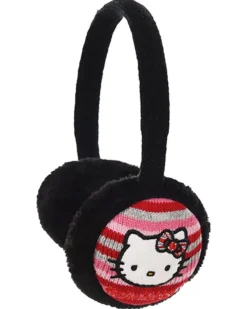 HELLO KITTY - Paraorecchie bimba nero in peluche