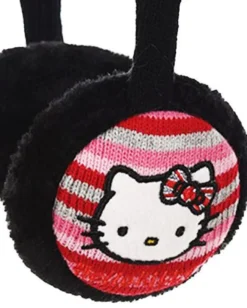 HELLO KITTY - Paraorecchie bimba nero in peluche