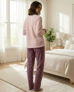 INFIORE - PIGIAMA HAPPY BEAR MANICA LUNGA ROSA E LILLA DA DONNA