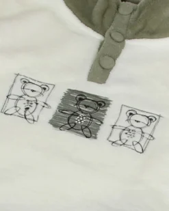 INFIORE - PIGIAMA HAPPY BEAR MANICA LUNGA BIANCO E VERDE DA DONNA