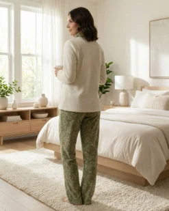 INFIORE - PIGIAMA HAPPY BEAR MANICA LUNGA BIANCO E VERDE DA DONNA