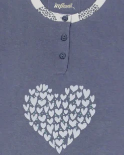 INFIORE - PIGIAMA LUNGO BLU DA DONNA IN COTONE