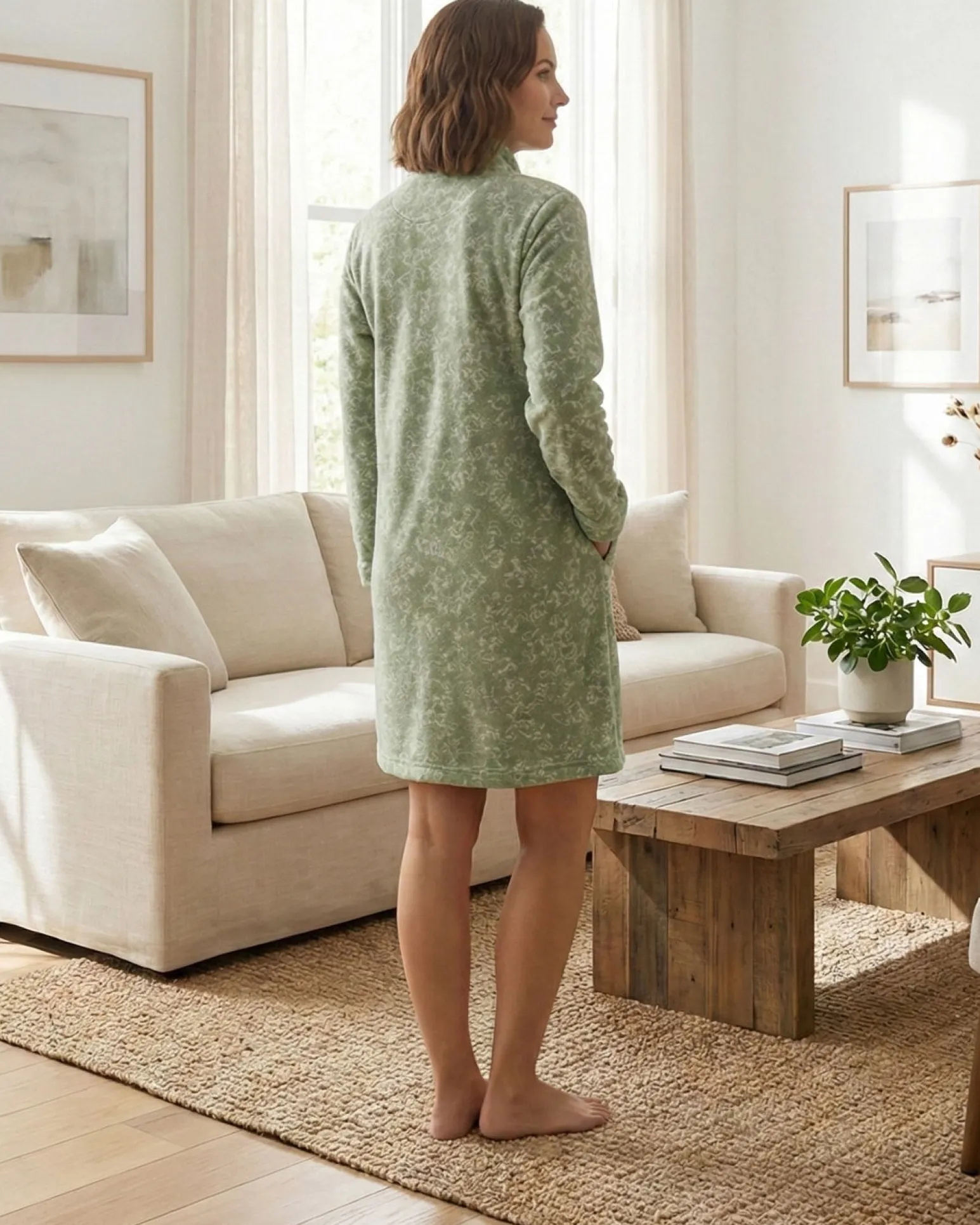 INFIORE - VESTAGLIA HAPPY BEAR CON BOTTONI VERDE  DA DONNA