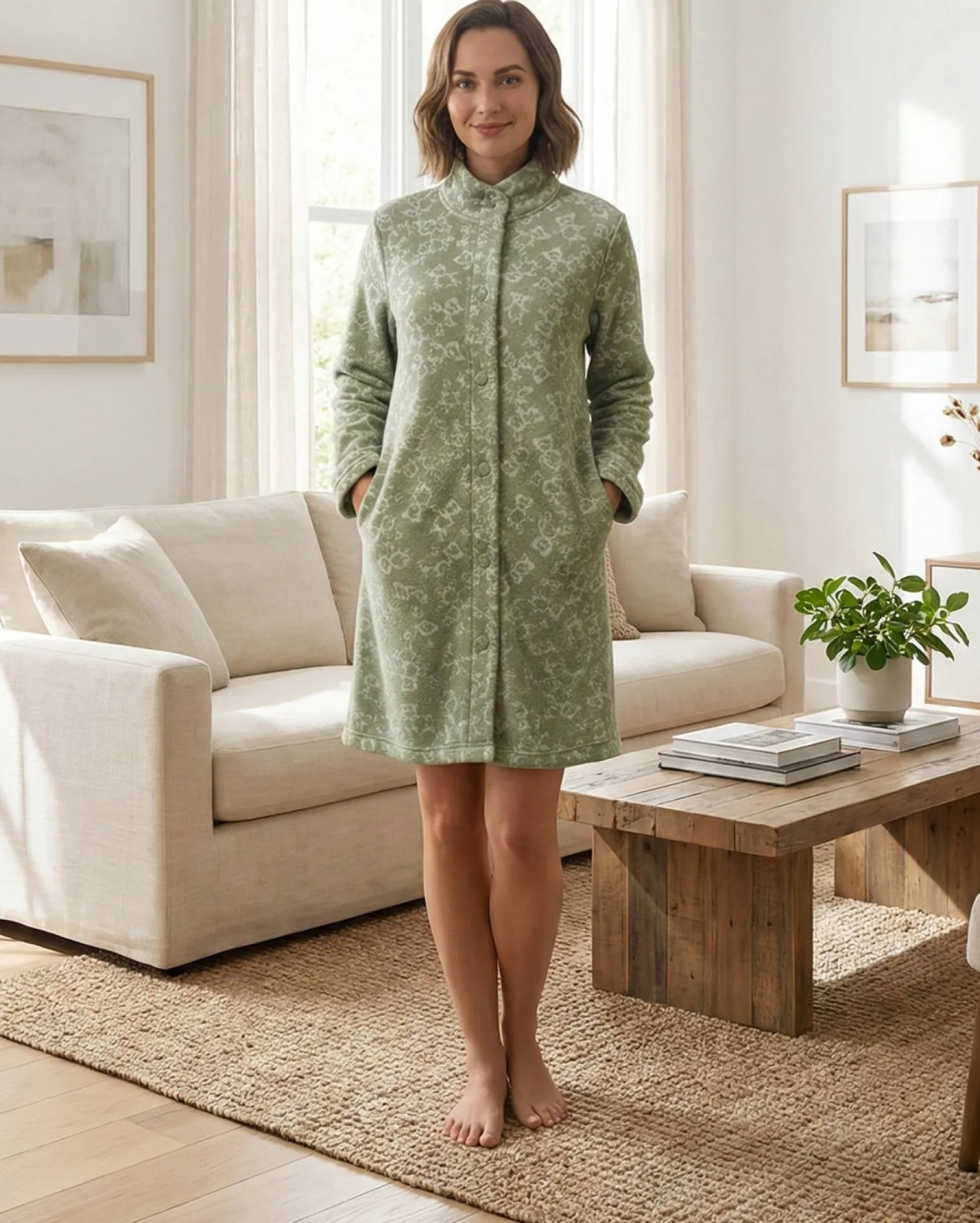 INFIORE - VESTAGLIA HAPPY BEAR CON BOTTONI VERDE  DA DONNA