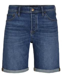 JACK&JONES - Bermuda di jeans Rick original blue denim scuro