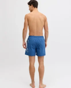 JACK&JONES - Boxer mare Maui Wave blu con logo laterale