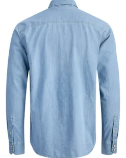 JACK & JONES - CAMICIA JEANS MANICA LUNGA LIGHT BLUE DA UOMO