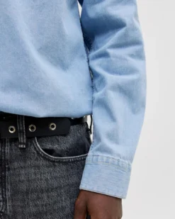 JACK & JONES - CAMICIA JEANS MANICA LUNGA LIGHT BLUE DA UOMO