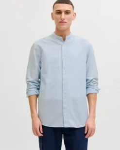 JACK & JONES -CAMICIA MANICA LUNGA CELESTE DA UOMO