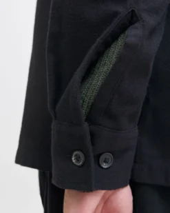 JACK&JONES - GIACCA CAMICIA NERA DA UOMO IN FLANELLA