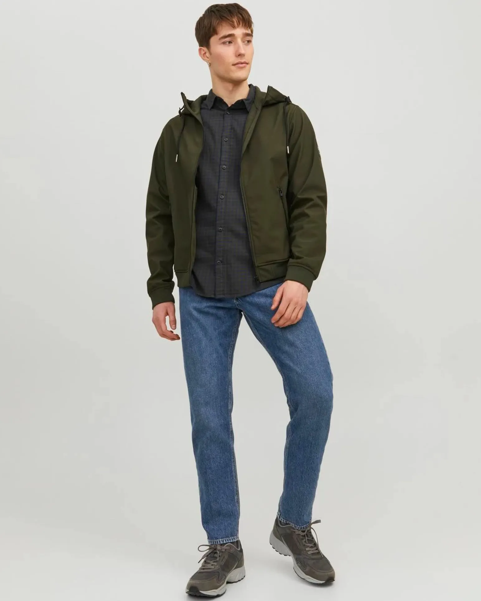 JACK&JONES - GIACCA SOFTSHELL VERDE DA UOMO