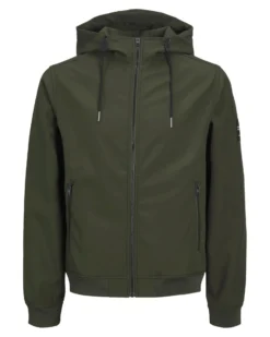 JACK&JONES - GIACCA SOFTSHELL VERDE DA UOMO