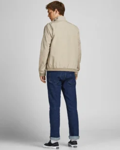 JACK & JONES - GIUBBINO BOMBER BEIGE DA UOMO RUSH HARRINGTON