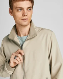 JACK & JONES - GIUBBINO BOMBER BEIGE DA UOMO RUSH HARRINGTON