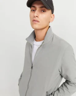 JACK & JONES - GIUBBINO BOMBER GRIGIO DA UOMO RUSH HARRINGTON