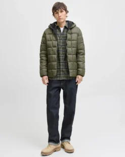 JACK&JONES - Giubbino con cappuccio brook reversibile nero