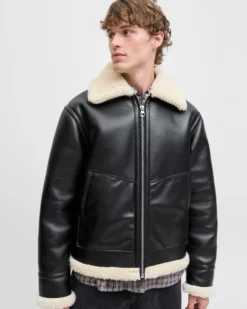 JACK&JONES - GIUBBINO LIVERPOOL AVIATORE NERO DA UOMO