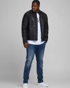 JACK&JONES - GIUBBINO UOMO IN ECOPELLE NERO