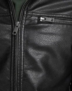 JACK&JONES - GIUBBINO UOMO IN ECOPELLE NERO