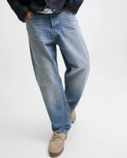 JACK&JONES - JEANS 5 TASCHE BLUE DENIM SABBIATO BAGGY ALEX  DA UOMO