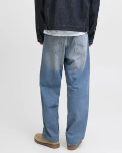JACK&JONES - JEANS 5 TASCHE BLUE DENIM SABBIATO BAGGY ALEX  DA UOMO