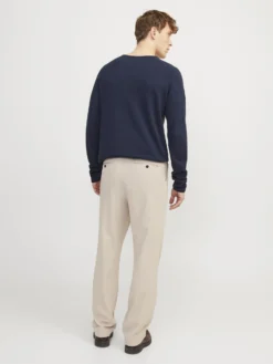 JACK & JONES - MAGLIA GIROCOLLO BLU A MANICA LUNGA
