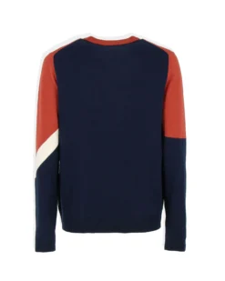 JACK&JONES - MAGLIA PULLOVER MANICHE LUNGHE ARANCIO E BLU