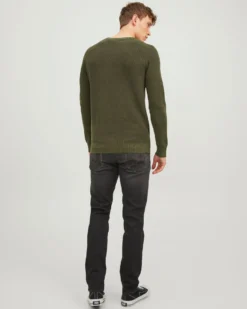 JACK&JONES - MAGLIA PULLOVER VERDE DA UOMO