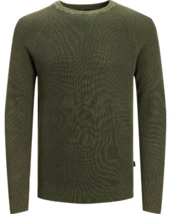 JACK&JONES - MAGLIA PULLOVER VERDE DA UOMO