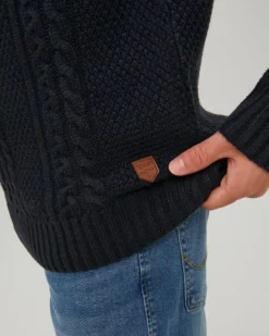 JACK&JONES - Maglione blu da uomo a girocollo