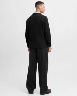 JACK&JONES - MAGLIONE GIROCOLLO NERO DA UOMO