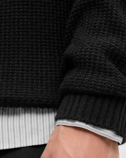 JACK&JONES - MAGLIONE GIROCOLLO NERO DA UOMO
