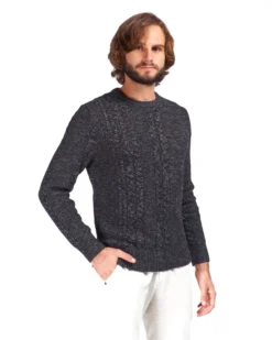 JACK&JONES - MAGLIONE UOMO A GIROCOLLO GRIGIO SCURO