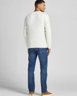 JACK&JONES - MAGLIONE UOMO A GIROCOLLO BIANCO